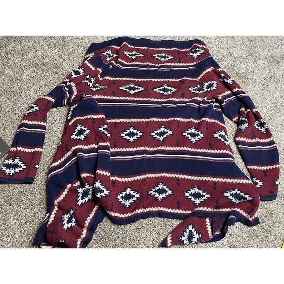 Wrangler Southwest Waterfall Open Front Cardigan Red Blue Size Large - Picture 6 of 8